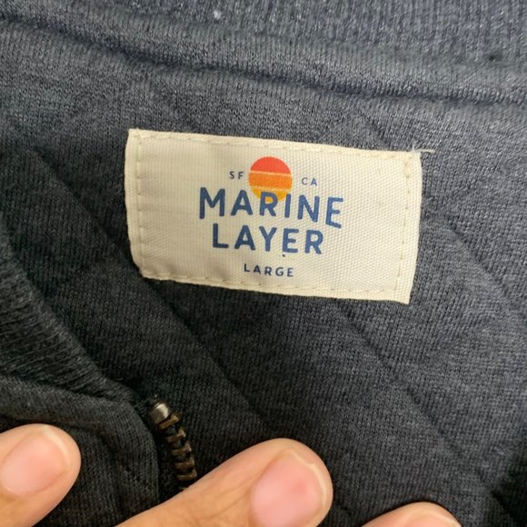 Marine Layer Quilted Bomber Jacket Women's Size L Gray Full Zip - Picture 7 of 9